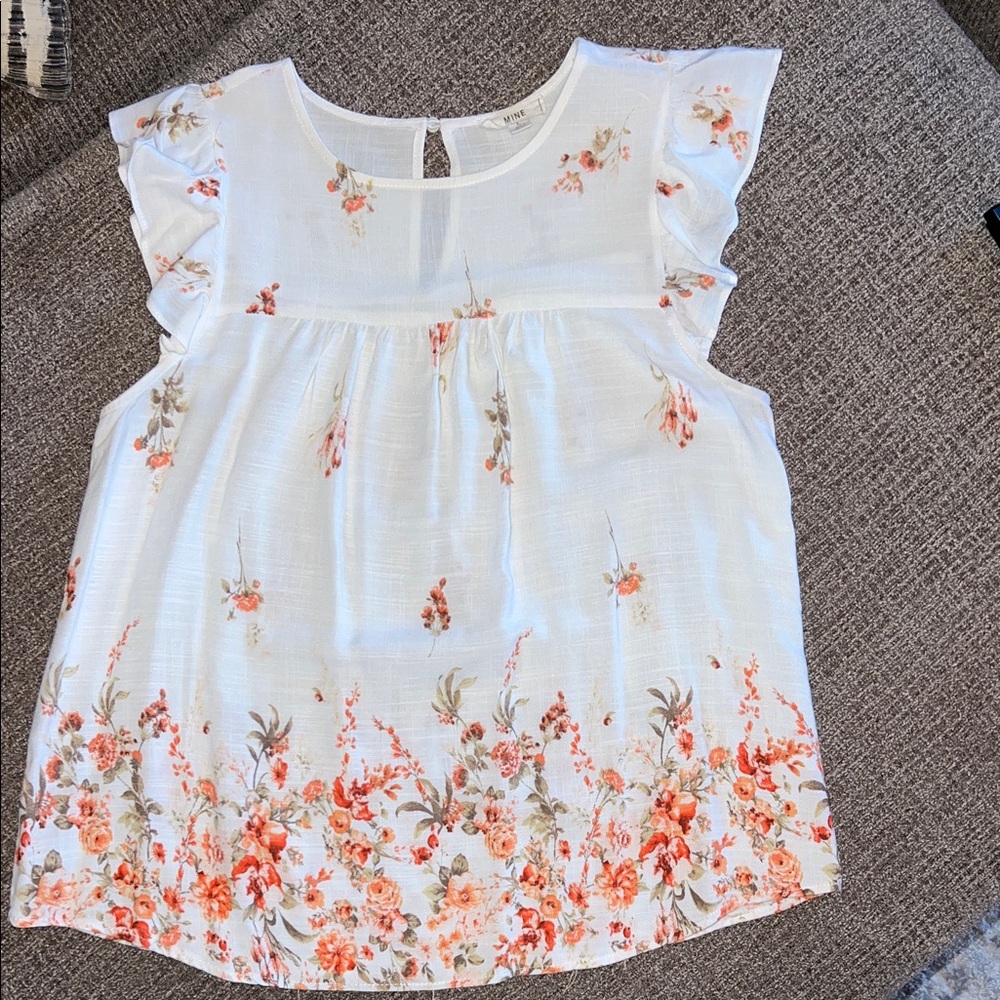 Floral Ruffle Sleeve Blouse